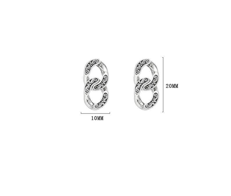 Women's 925 Sterling Silver Chain Stud Earrings-Jewearrings