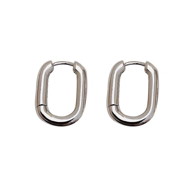 Trendy Unique Simple Metal Niche Ear Clip Studs Small Exquisite Geometric U-shaped Female Earrings-Jewearrings