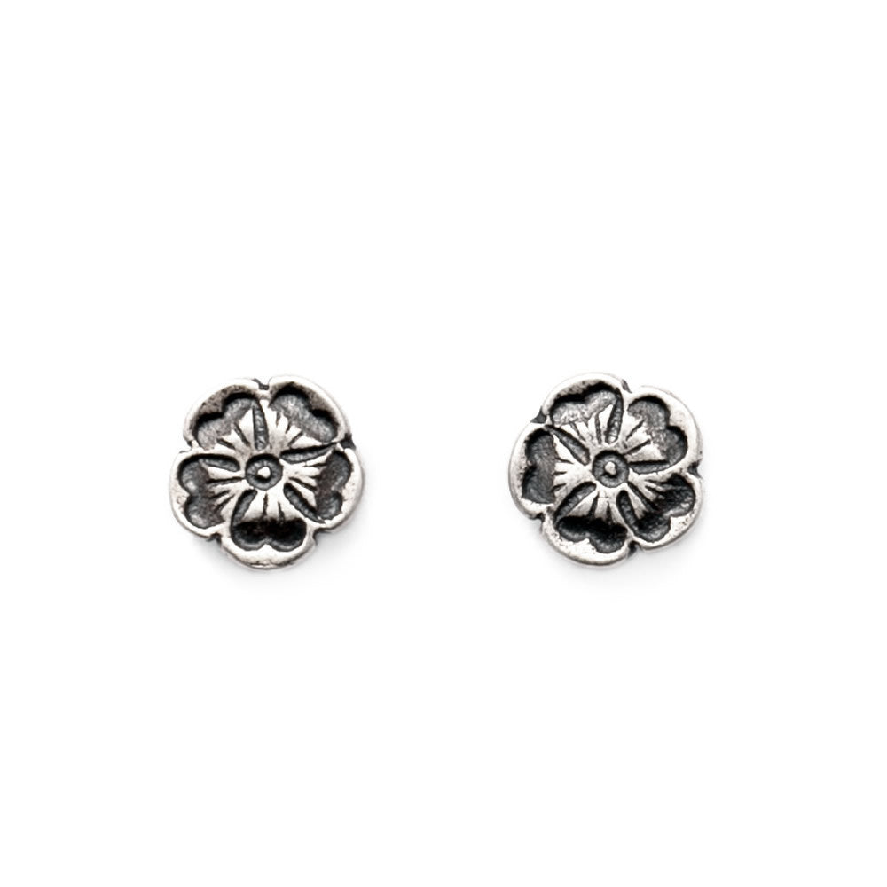 Dark Dream 925 Silver Rose Shaped Stud Earrings Vintage Silver Jewelry-Jewearrings