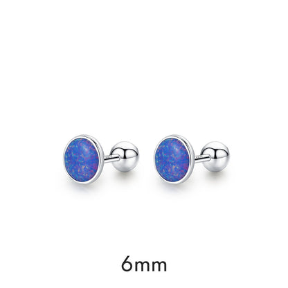 S925 Sterling Silver Opal Simple All-match Earrings-Jewearrings