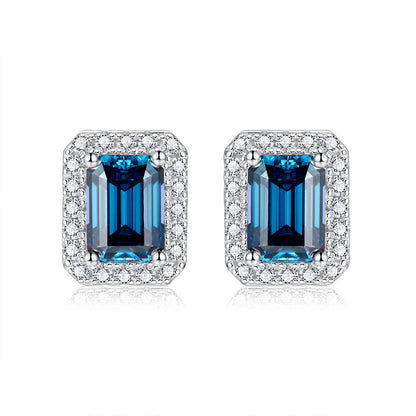 Women's Moissanite Emerald Cut Earrings-Jewearrings