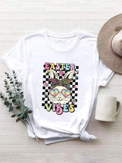 EASTER VIBES Round Neck Short Sleeve T-Shirt-Jewearrings