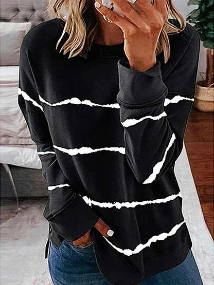 Striped Round Neck T-Shirt-Jewearrings