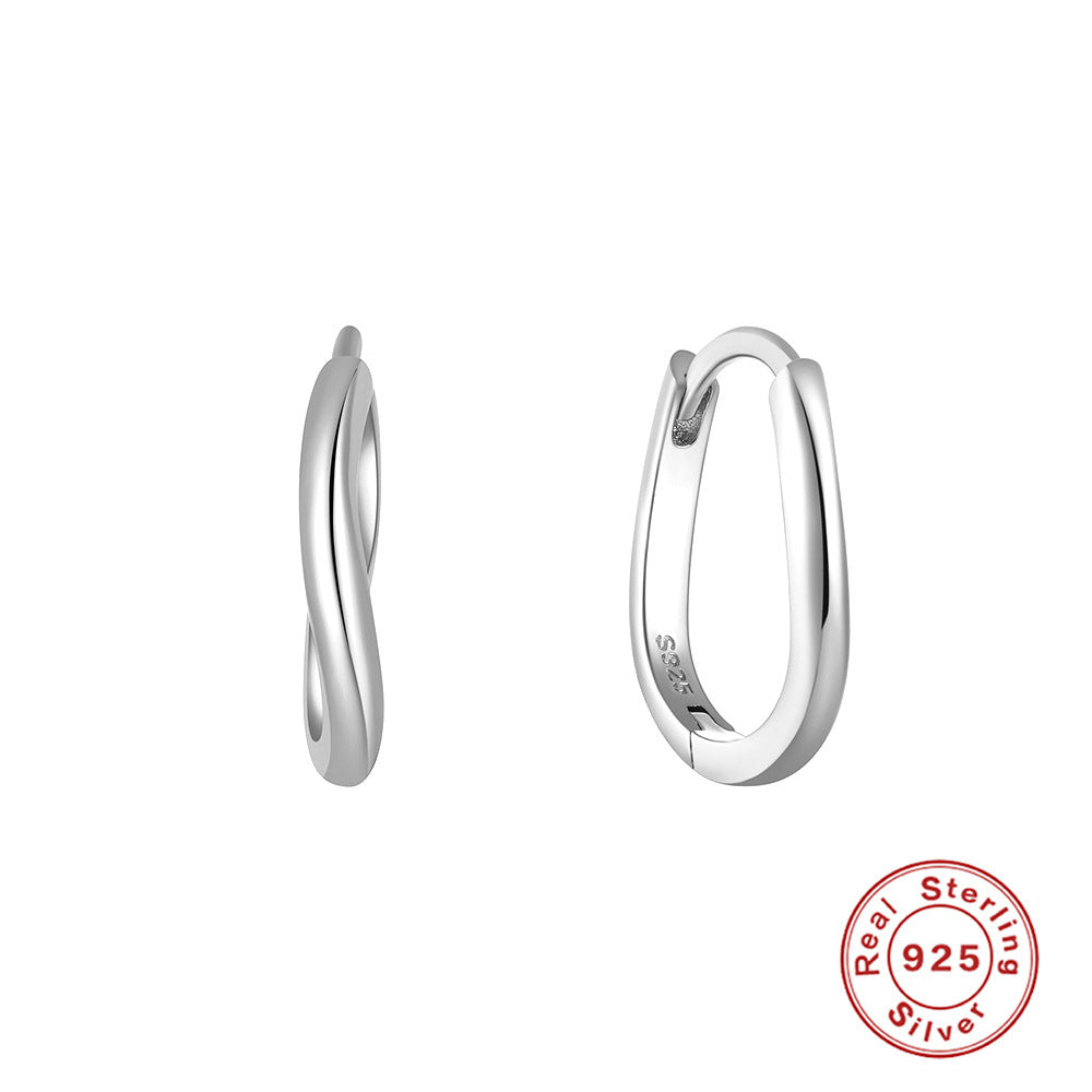 Irregular Sterling Silver Earrings With Wavy Design-Jewearrings