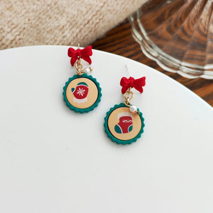 S925 Silver Pin Japanese And Korean Style Christmas Earrings-Jewearrings