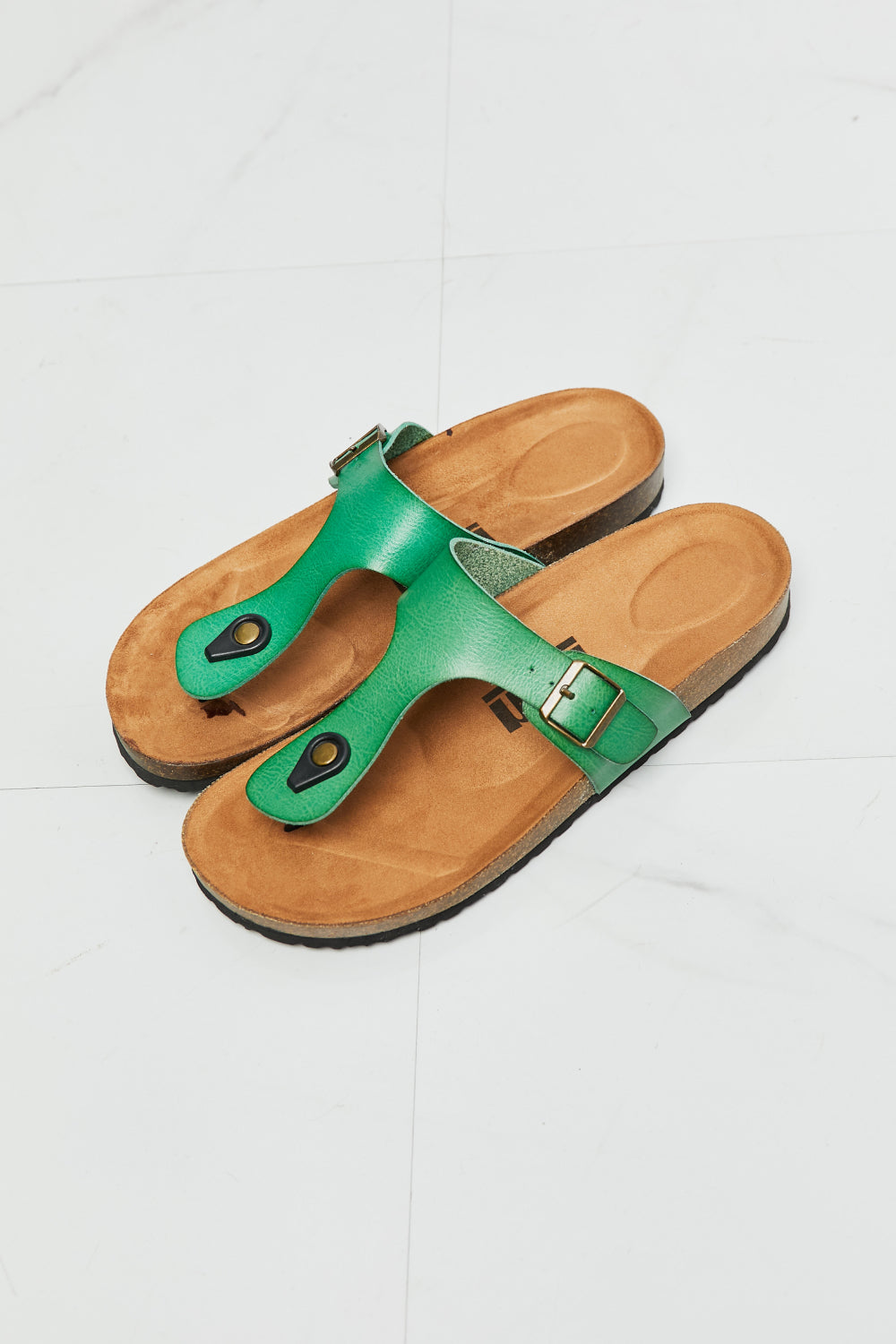 MMShoes Drift Away T-Strap Flip-Flop in Green-Jewearrings