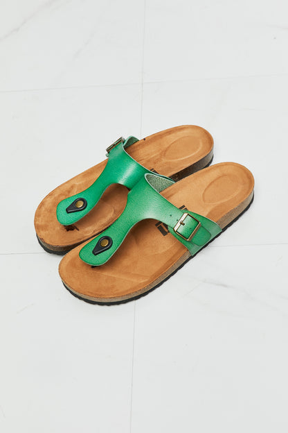 MMShoes Drift Away T-Strap Flip-Flop in Green-Jewearrings