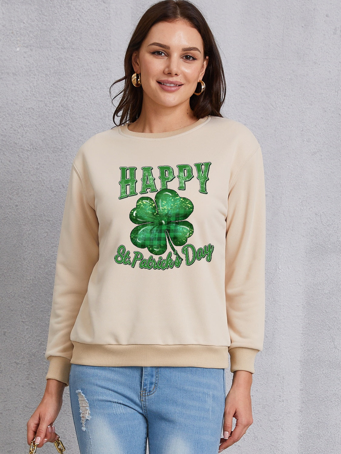 HAPPY ST. PATRICK'S DAY Dropped Shoulder Sweatshirt-Jewearrings