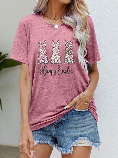 HAPPY EASTER Graphic Short Sleeve Tee-Jewearrings