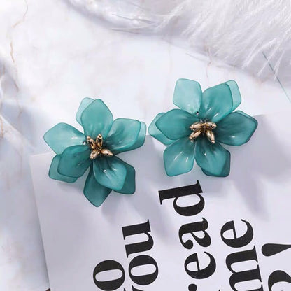 Exaggerated Eternal Petals Face Slimming Earrings Non-piercing Ear Clip Female-Jewearrings