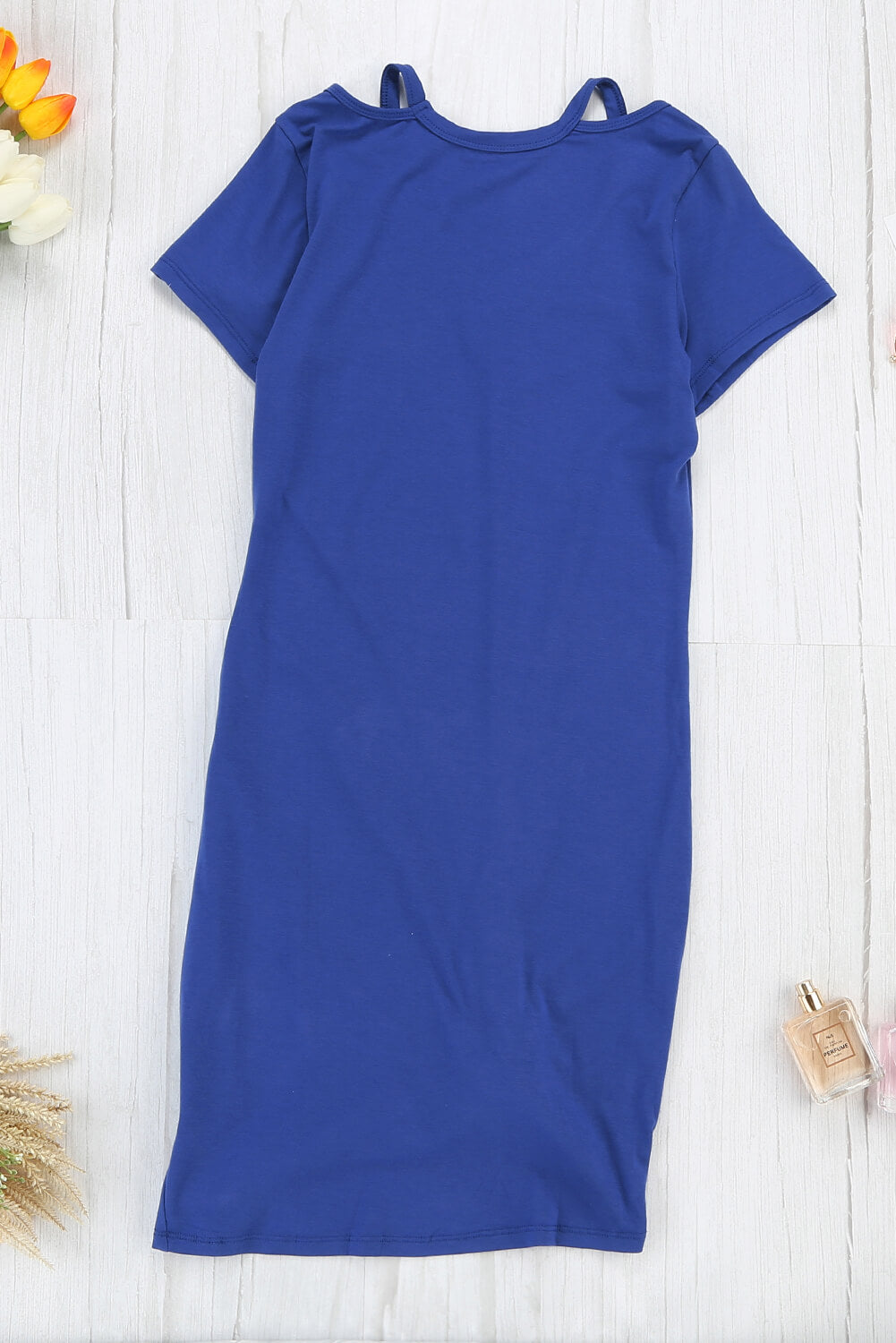 Clear Skies Jersey Twist T-Shirt Dress-Jewearrings