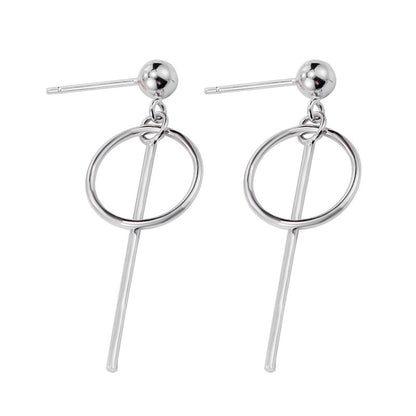 Ins Simple Style S925 Sterling Silver Geometric Circle Earrings-Jewearrings