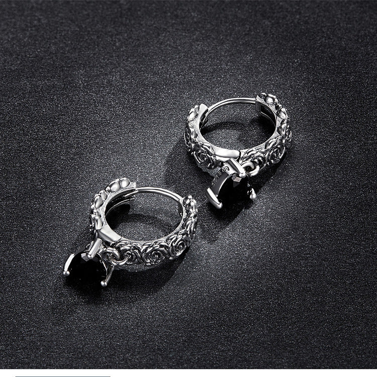 Simple Fashion Night Rose Sterling Silver Female Earrings-Jewearrings