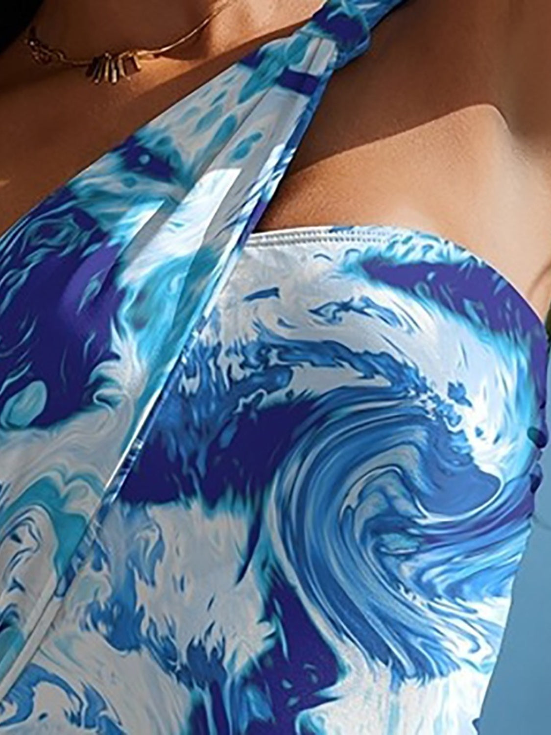 Cutout Printed One-Shoulder One-Piece Swimwear-Jewearrings