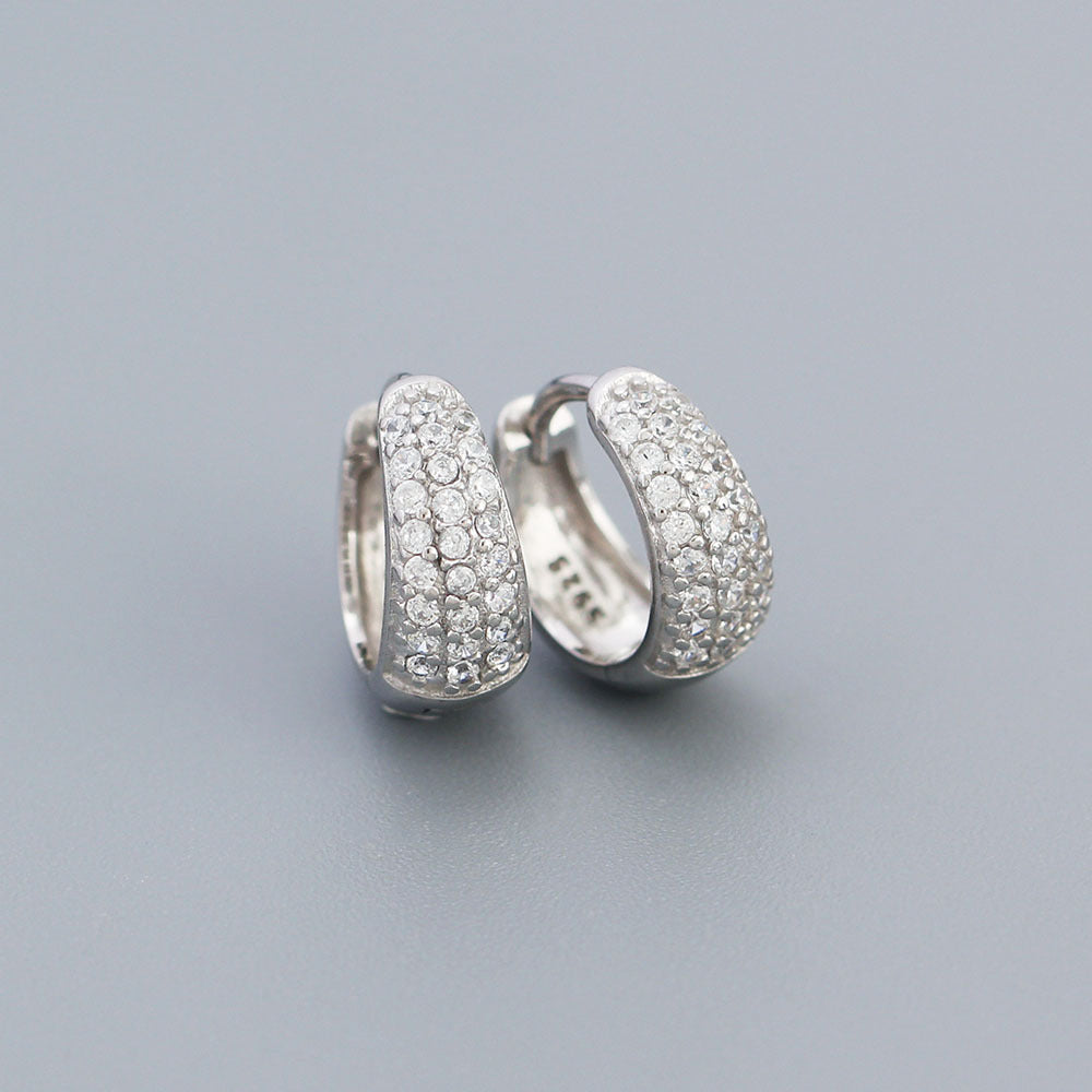 Full Of Diamonds Senior Sense Earrings Sterling Silver-Jewearrings