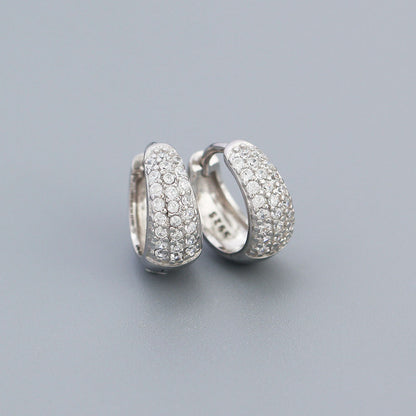 Full Of Diamonds Senior Sense Earrings Sterling Silver-Jewearrings