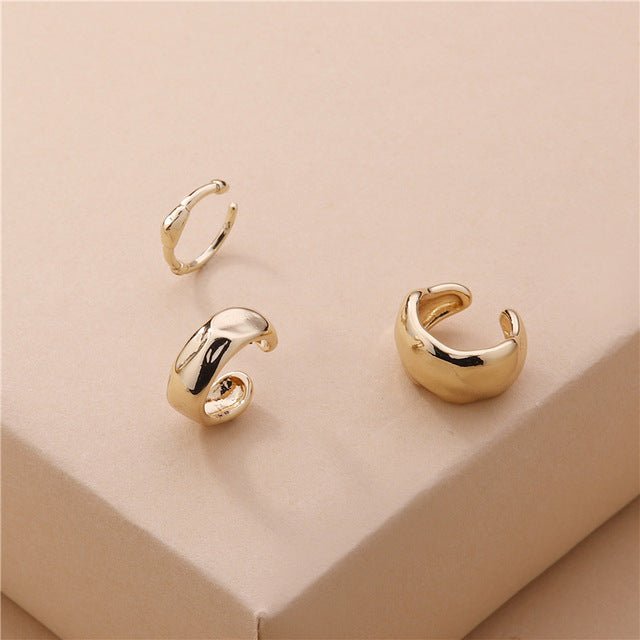 5Pair Fashion Round Twist Copper Small Hoop Earrings Set For-Jewearrings