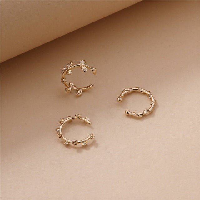 5Pair Fashion Round Twist Copper Small Hoop Earrings Set For-Jewearrings