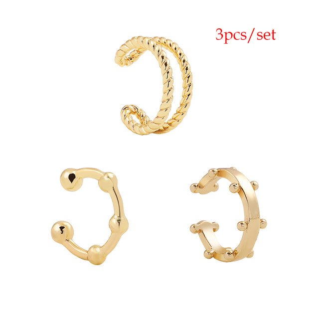 5Pair Fashion Round Twist Copper Small Hoop Earrings Set For-Jewearrings