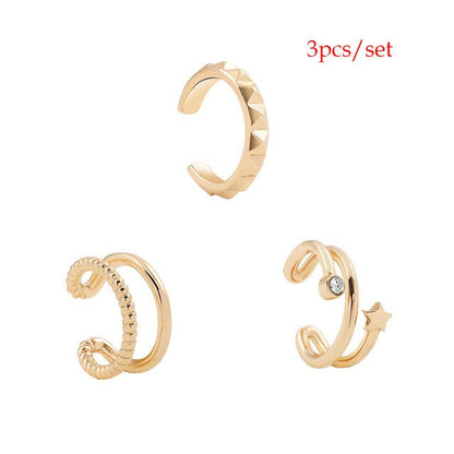 5Pair Fashion Round Twist Copper Small Hoop Earrings Set For-Jewearrings