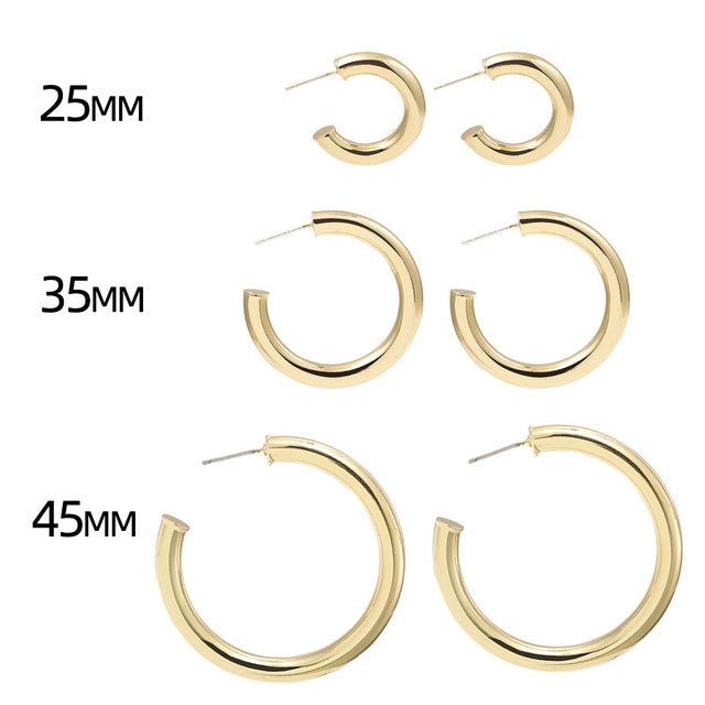 5Pair Fashion Round Twist Copper Small Hoop Earrings Set For-Jewearrings