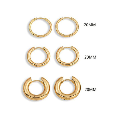 5Pair Fashion Round Twist Copper Small Hoop Earrings Set For-Jewearrings