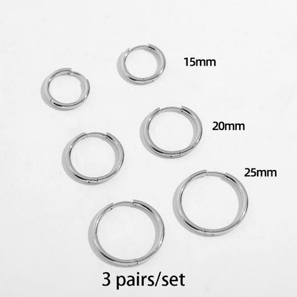 5Pair Fashion Round Twist Copper Small Hoop Earrings Set For-Jewearrings