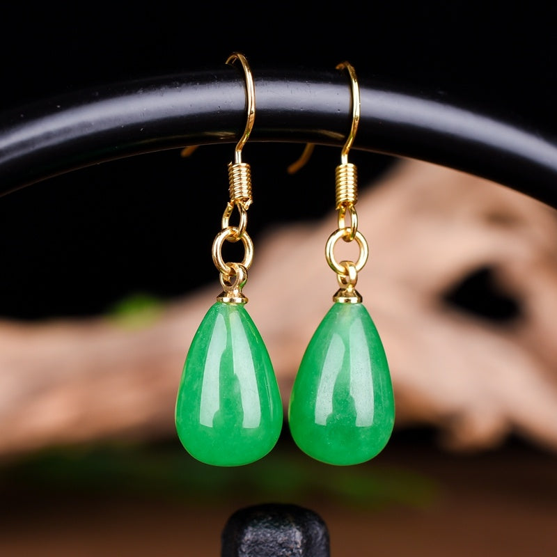 Emerald drop earrings-Jewearrings