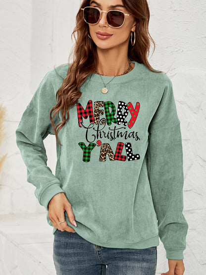 MERRY CHRISTMAS Y'ALL Graphic Sweatshirt-Jewearrings