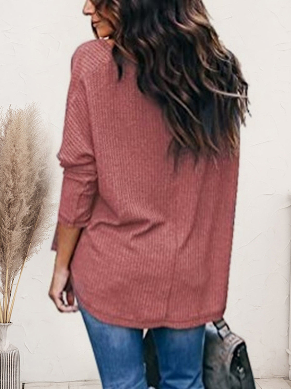 V-Neck Long Sleeve T-Shirt-Jewearrings