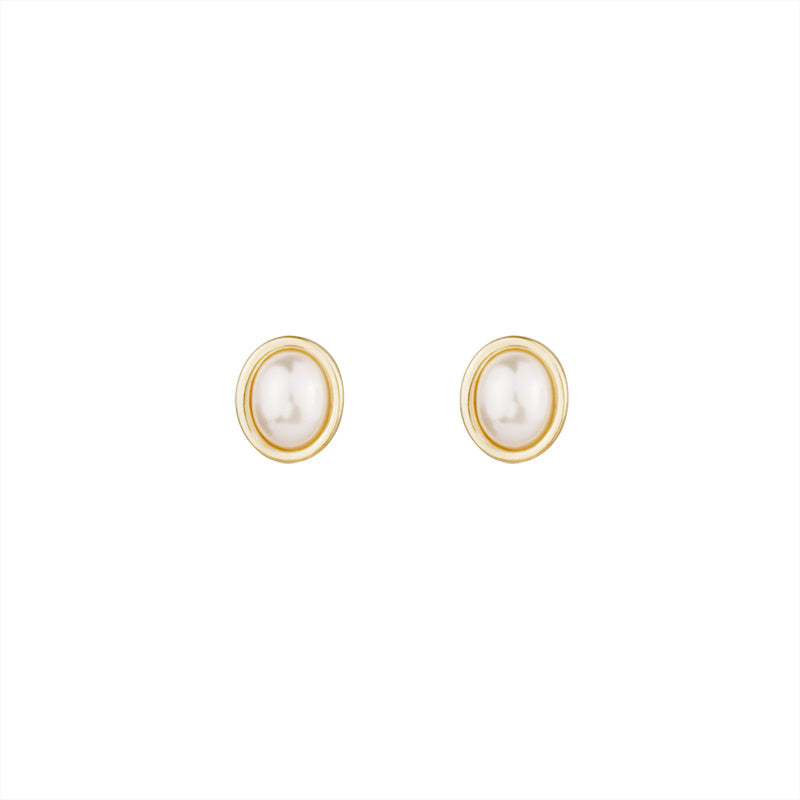 Simple retro small pearl earrings-Jewearrings