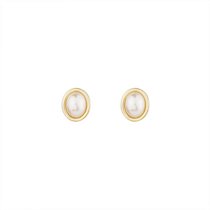 Simple retro small pearl earrings-Jewearrings