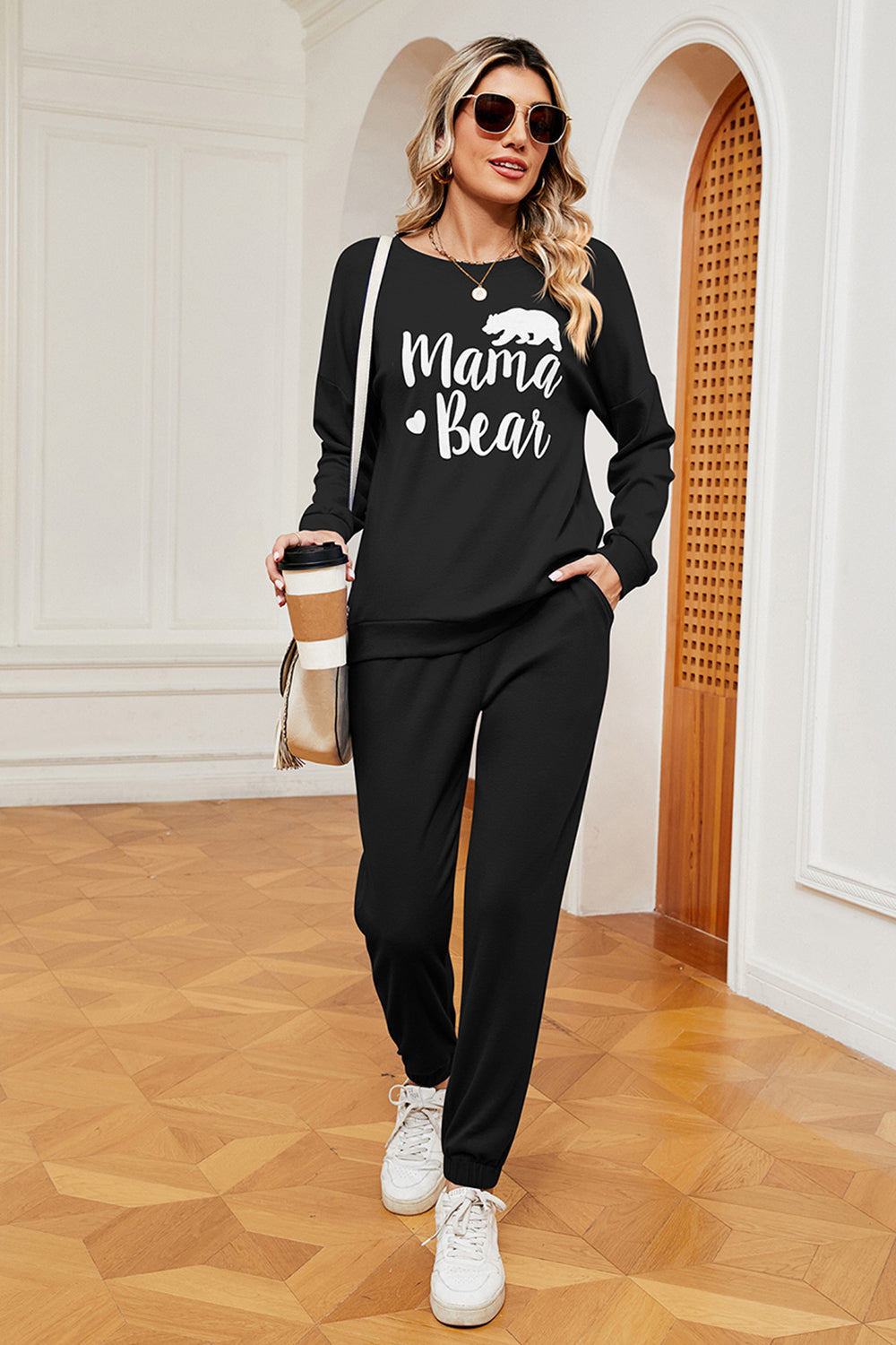 MAMA BEAR Graphic Sweatshirt and Sweatpants Set-Jewearrings