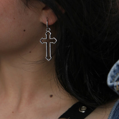 Trendy Vintage Cross Earrings-Jewearrings