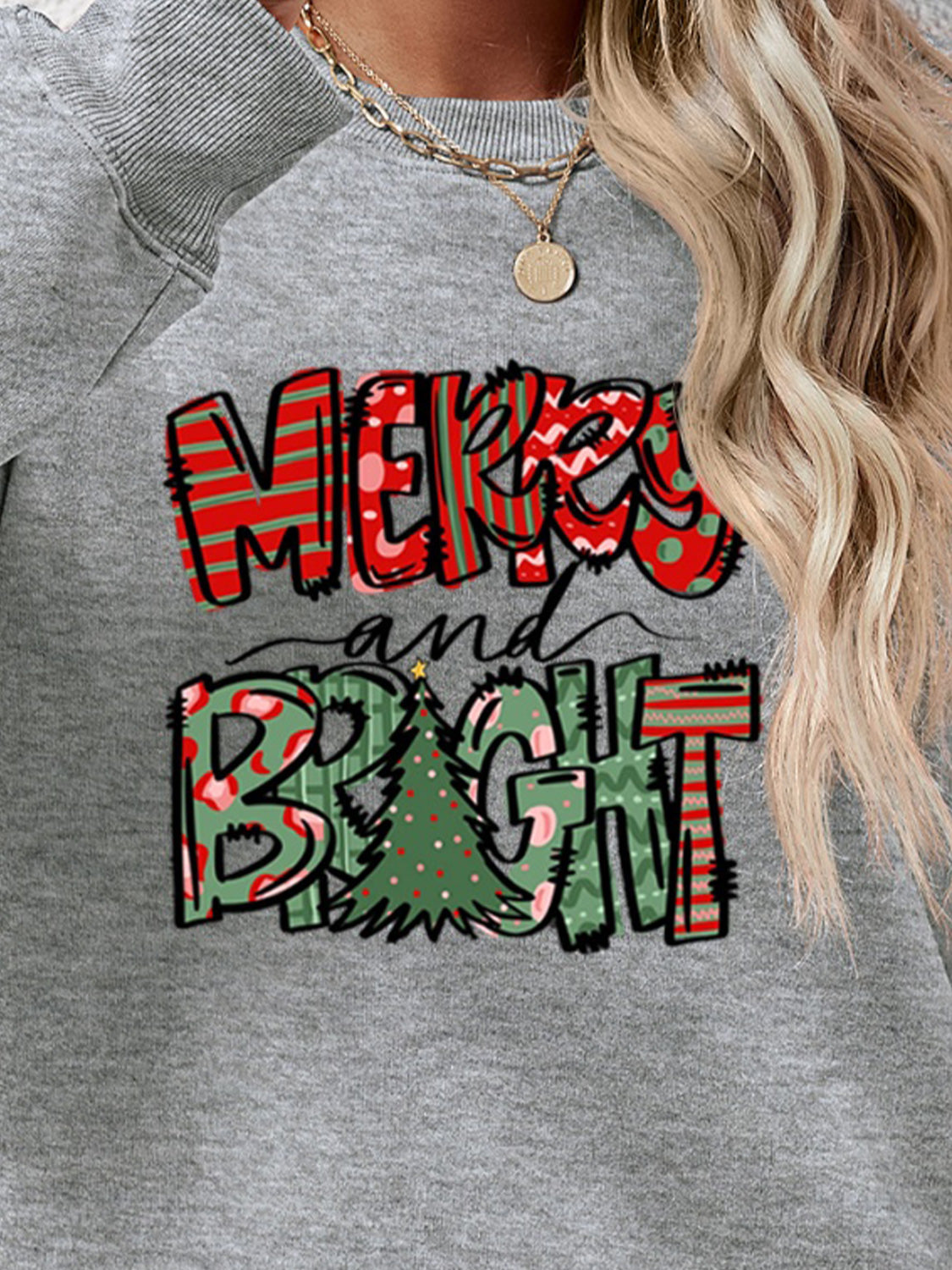 MERRY AND BRIGHT Long Sleeve Sweatshirt-Jewearrings