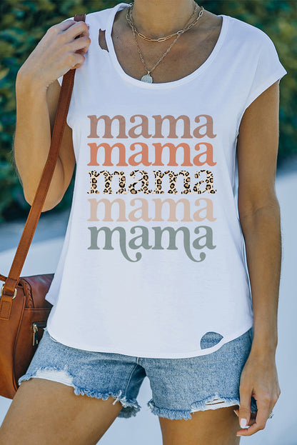 MAMA Graphic Cutout Tee-Jewearrings