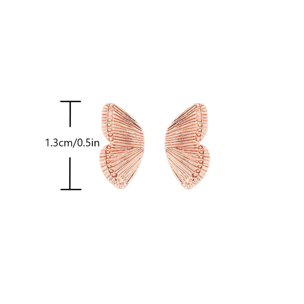 Stud Earrings Butterfly Wings Simple Half Wing-Jewearrings