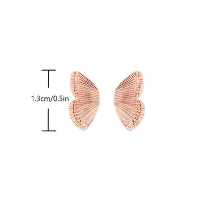 Stud Earrings Butterfly Wings Simple Half Wing-Jewearrings