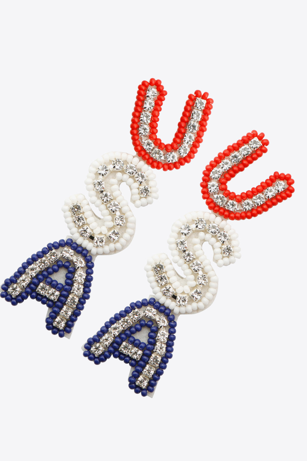 USA Beaded Zircon Decor Earrings-Jewearrings