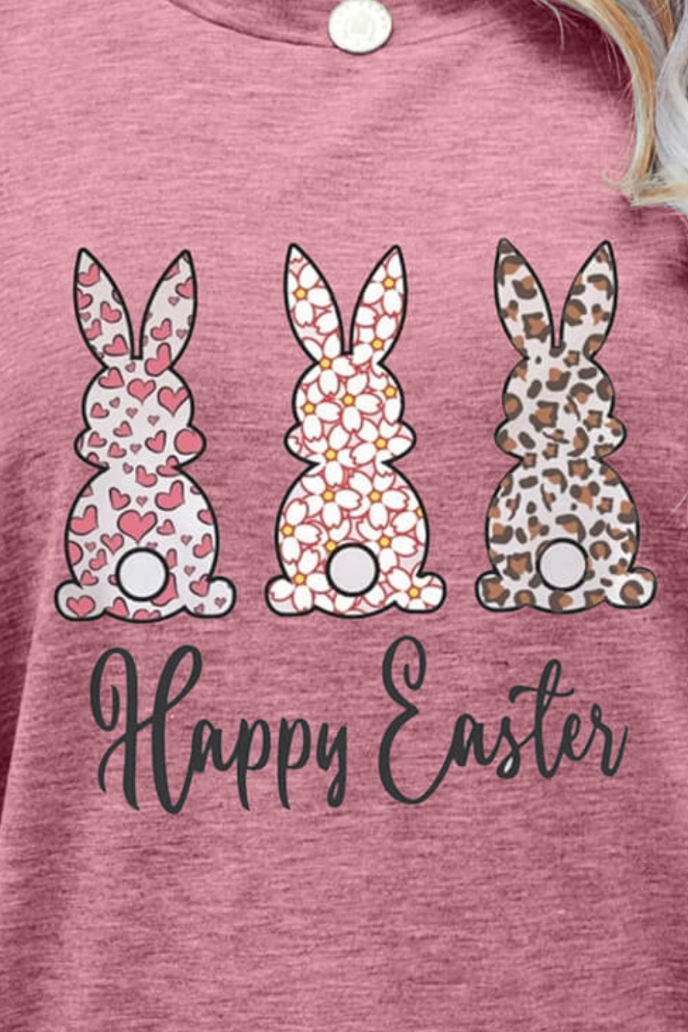 HAPPY EASTER Graphic Short Sleeve Tee-Jewearrings