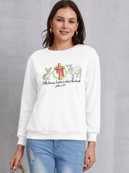 EASTER Graphic Round Neck Sweatshirt-Jewearrings