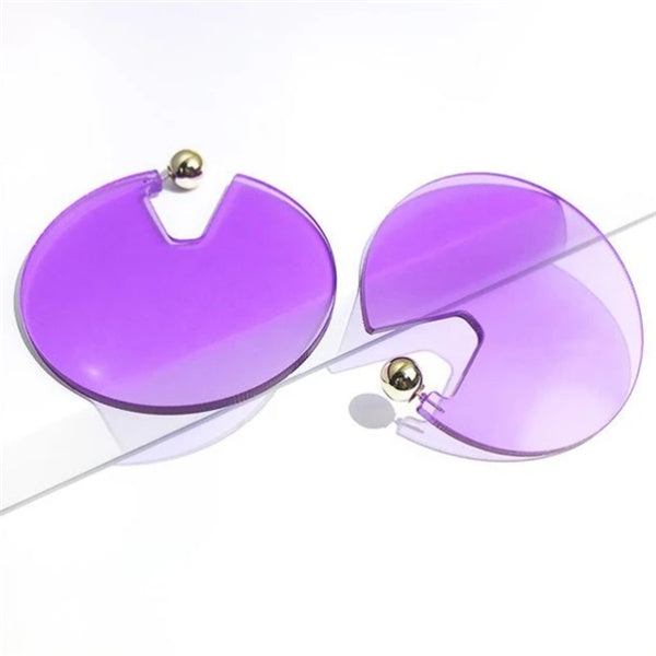 Round Acrylic Earrings-Jewearrings