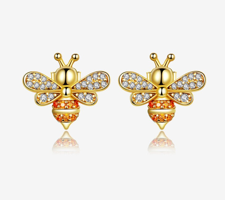 European and American popular s925 sterling silver bee earrings-Jewearrings