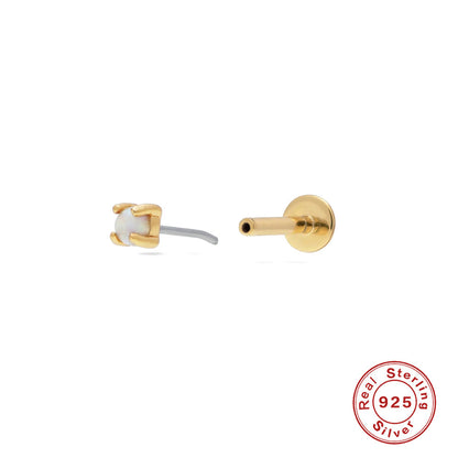 Flat Threaded Pierced Cartilage Earrings-Jewearrings