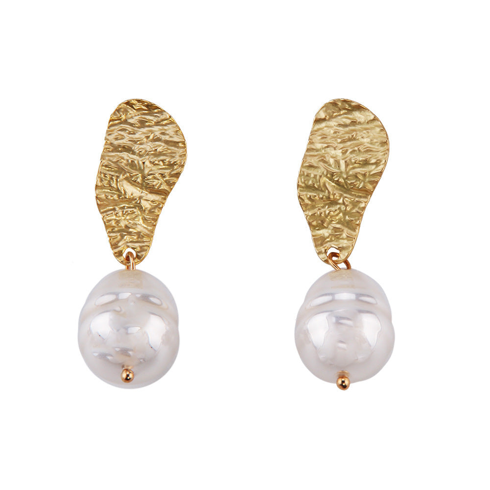 Korean Fashion Temperament Shaped Pearl Earrings-Jewearrings