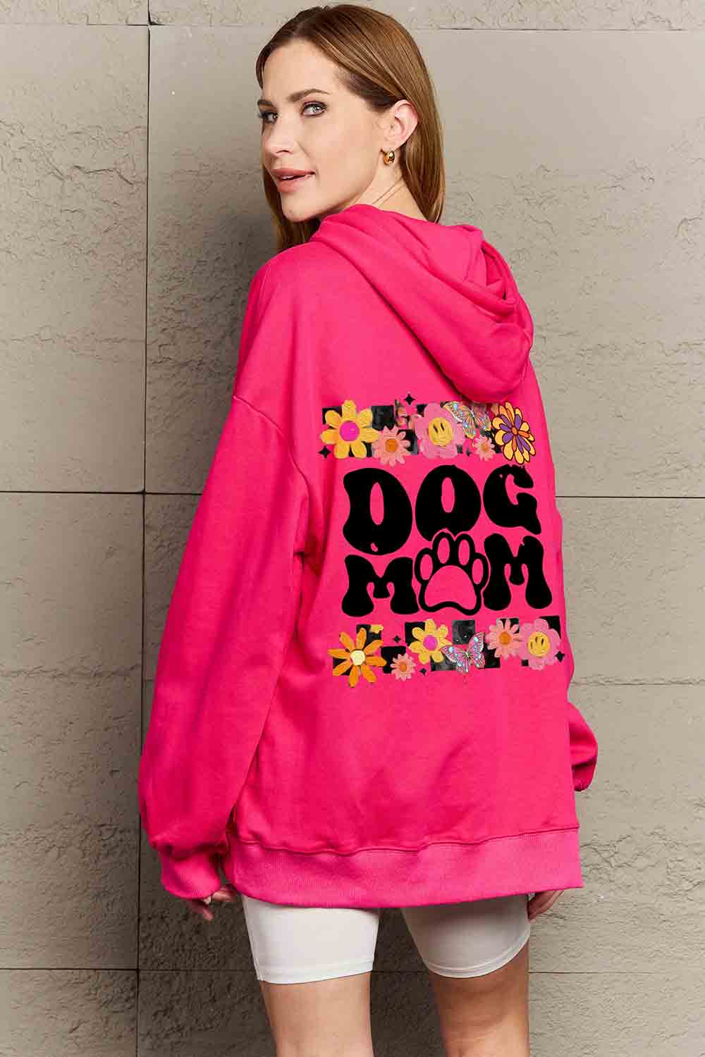 Simply Love Simply Love Full Size DOG MOM Graphic Hoodie-Jewearrings