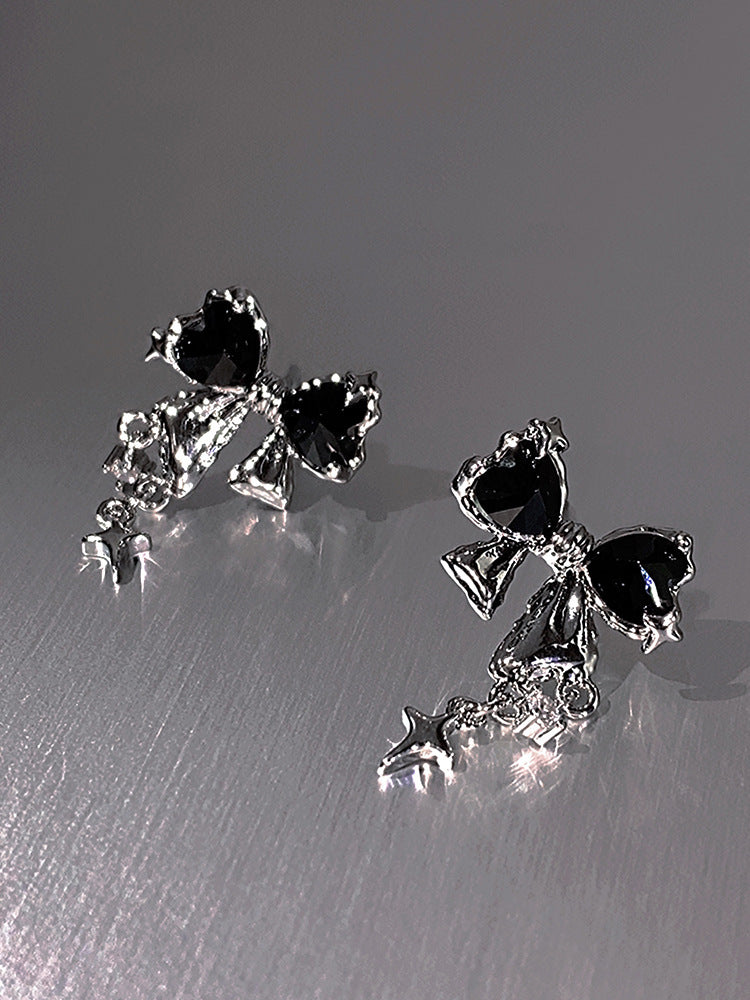 Female Special-interest Design Asterism Bow Stud Earrings-Jewearrings