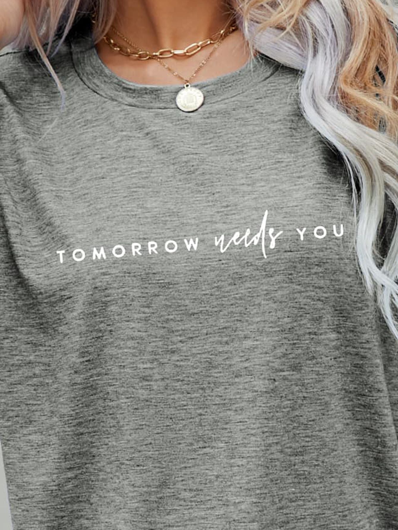 TOMORROW NEEDS YOU Graphic Tee-Jewearrings