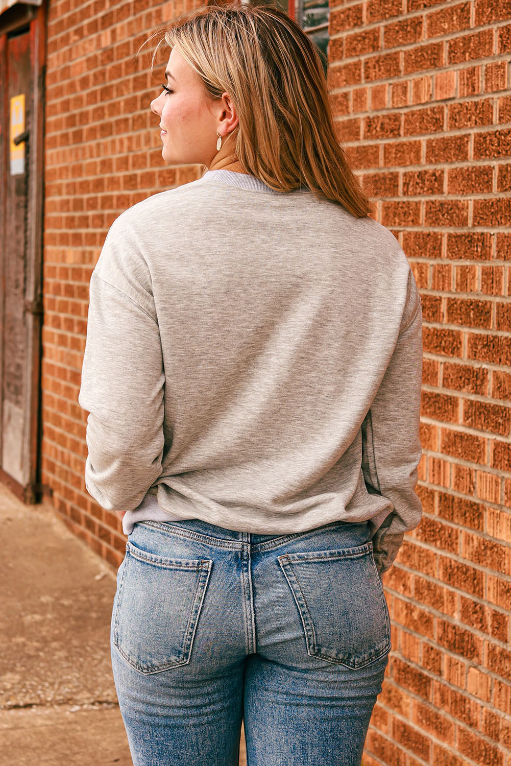 Slogan Graphic Dropped Shoulder Sweatshirt-Jewearrings