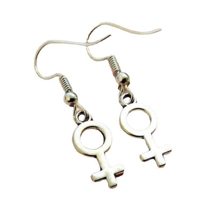 Fashion Cross Girl Silver Symbol Earrings-Jewearrings